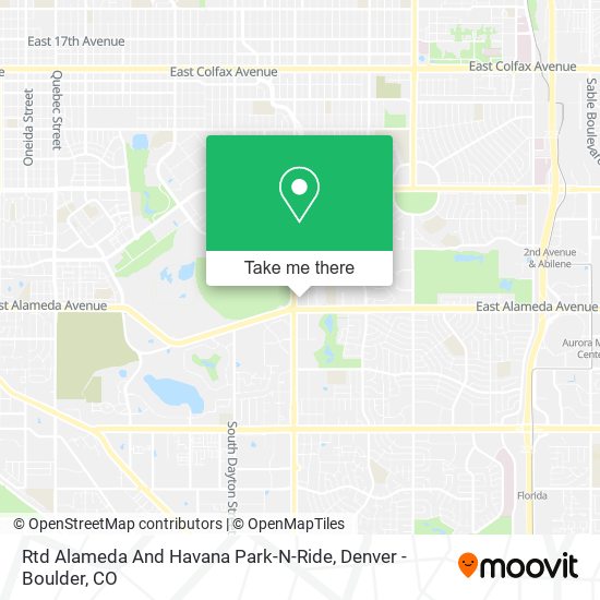 Mapa de Rtd Alameda And Havana Park-N-Ride