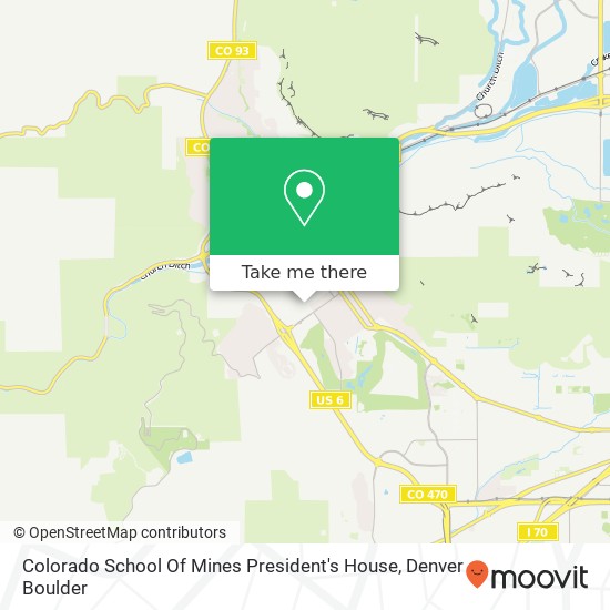 Colorado School Of Mines President's House map