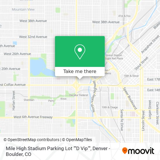 Mile High Stadium Parking Lot ""D Vip"" map