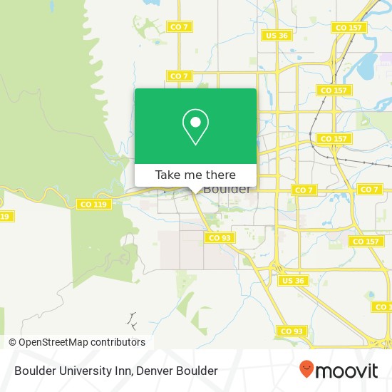 Boulder University Inn map