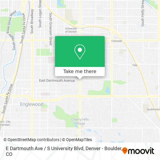 Mapa de E Dartmouth Ave / S University Blvd
