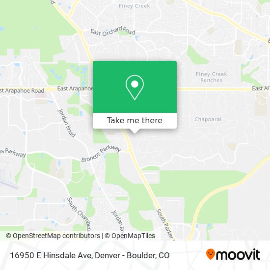 Mapa de 16950 E Hinsdale Ave