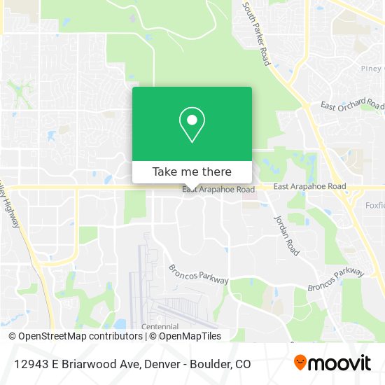 Mapa de 12943 E Briarwood Ave