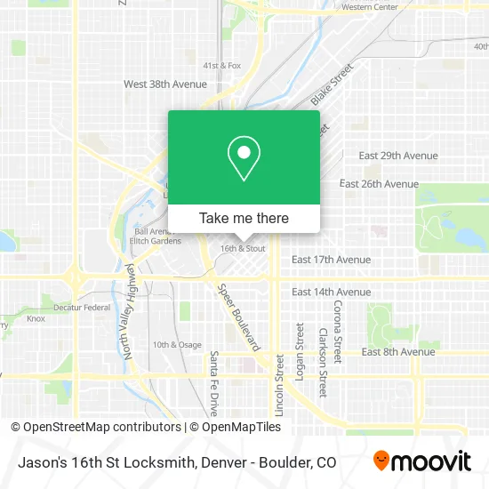 Jason's 16th St Locksmith map