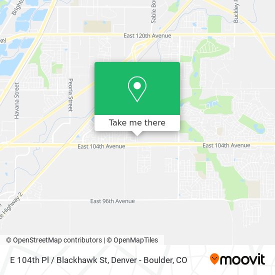 E 104th Pl / Blackhawk St map
