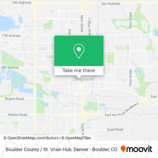 Boulder County / St. Vrain Hub map