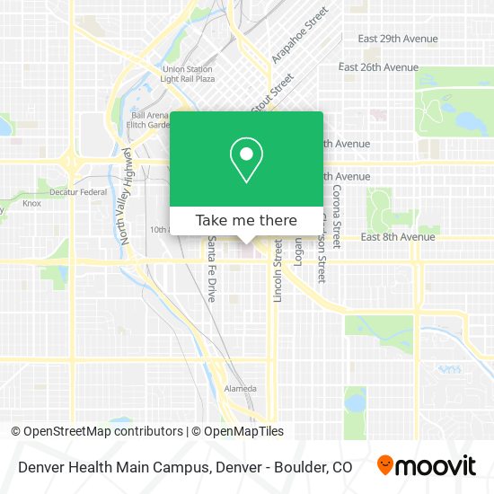 Mapa de Denver Health Main Campus