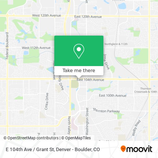 E 104th Ave / Grant St map