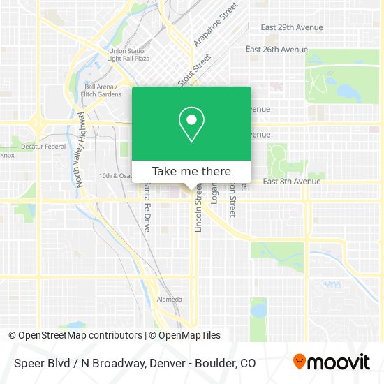 Mapa de Speer Blvd / N Broadway