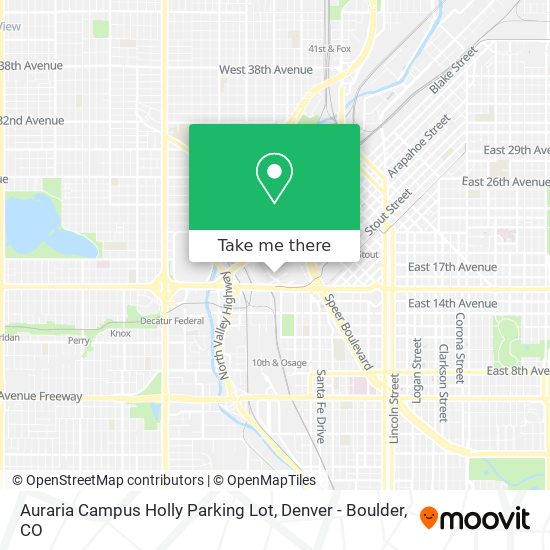 Auraria Campus Holly Parking Lot map