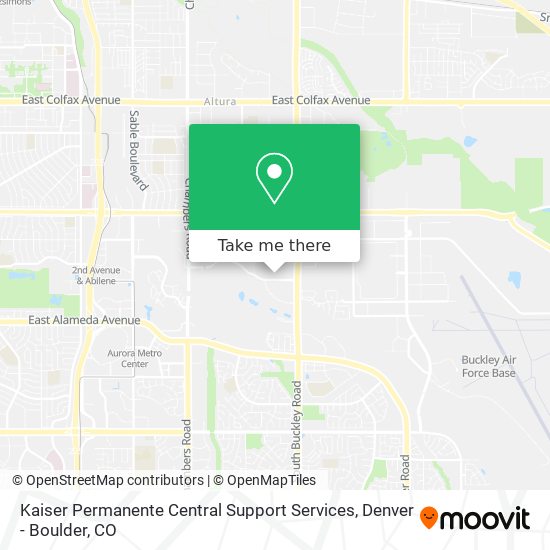 Kaiser Permanente Central Support Services map