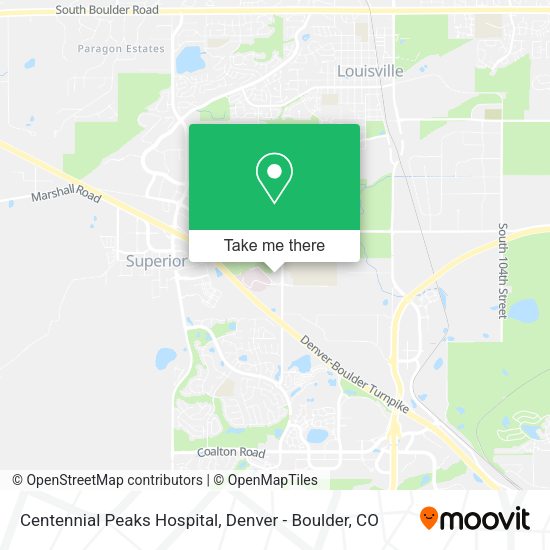 Mapa de Centennial Peaks Hospital