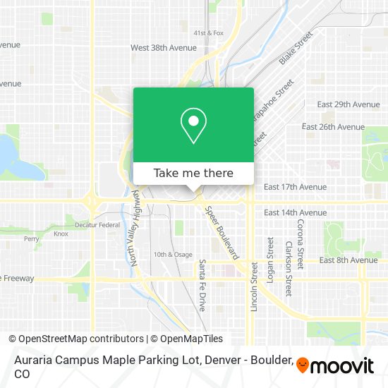 Mapa de Auraria Campus Maple Parking Lot