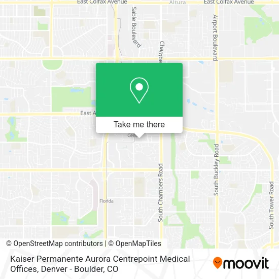 Mapa de Kaiser Permanente Aurora Centrepoint Medical Offices