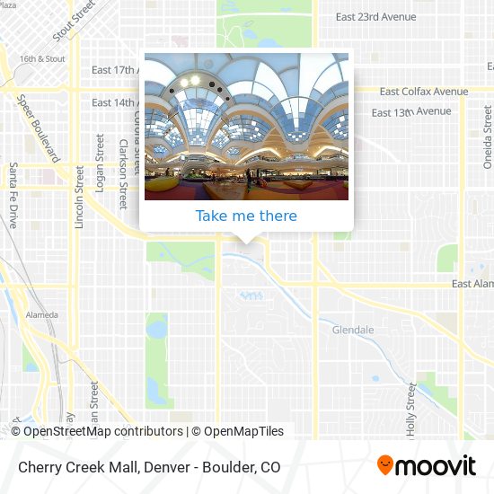 How to get to Cherry Creek Mall in Denver by Bus or Light Rail?