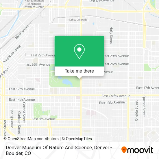 Denver Museum Of Nature And Science Map How To Get To Denver Museum Of Nature And Science By Bus, Train Or Light  Rail?