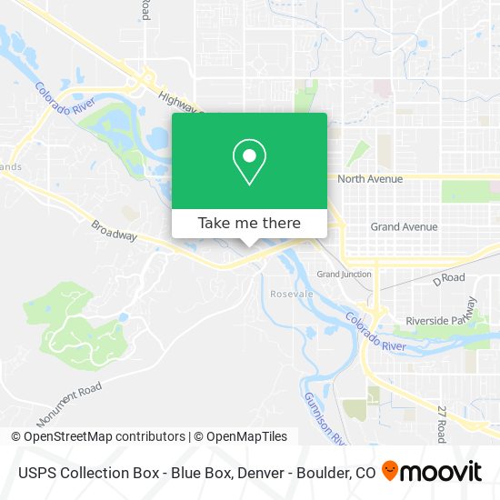 Mapa de USPS Collection Box - Blue Box