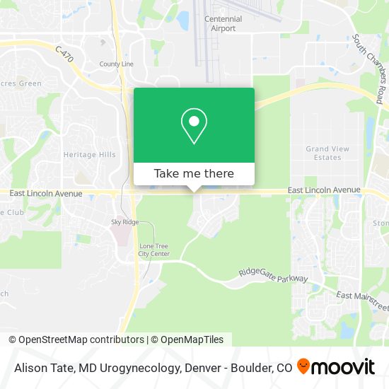 Alison Tate, MD Urogynecology map