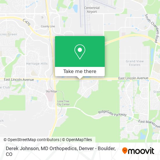 Mapa de Derek Johnson, MD Orthopedics