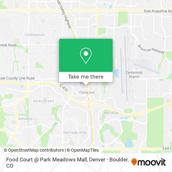 How to get to Food Court @ Park Meadows Mall in Lone Tree by Bus or Light  Rail?