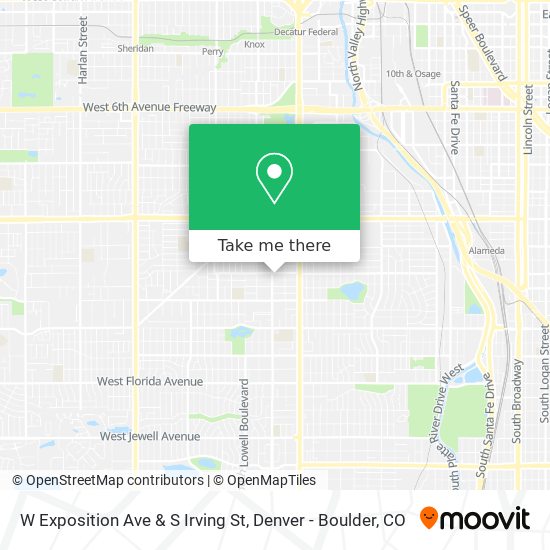 Mapa de W Exposition Ave & S Irving St