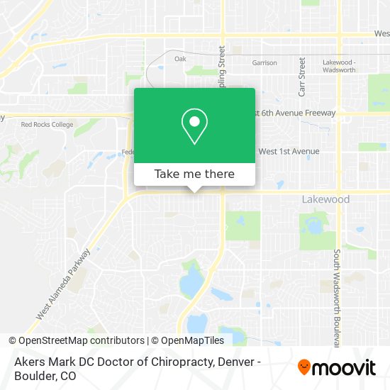 Akers Mark DC Doctor of Chiropracty map
