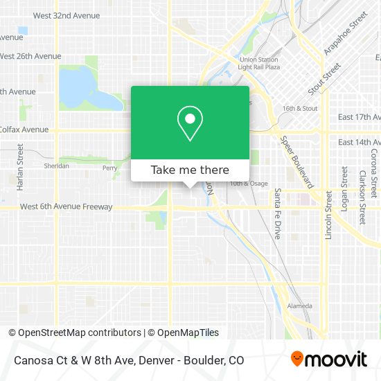 Canosa Ct & W 8th Ave map