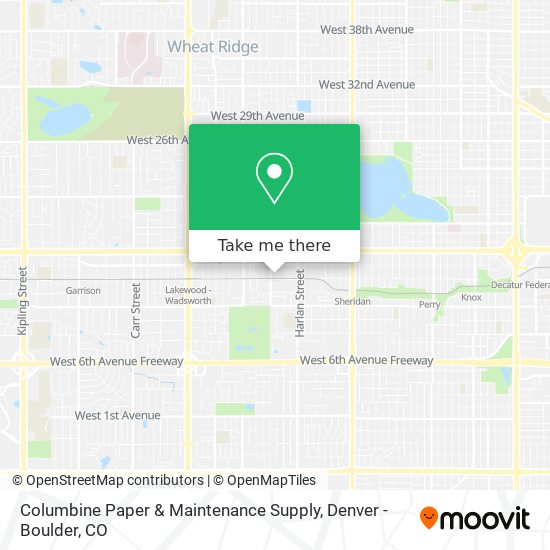 Mapa de Columbine Paper & Maintenance Supply