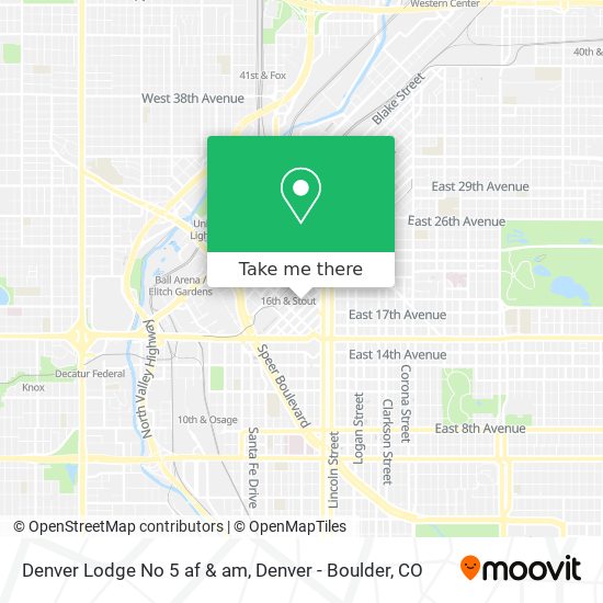 Mapa de Denver Lodge No 5 af & am
