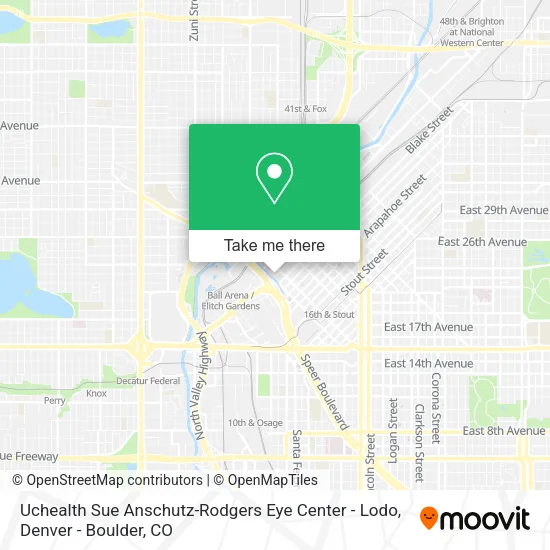 Mapa de Uchealth Sue Anschutz-Rodgers Eye Center - Lodo