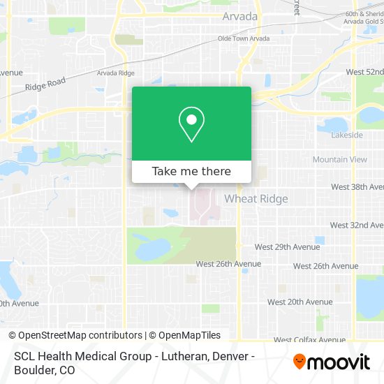 SCL Health Medical Group - Lutheran map