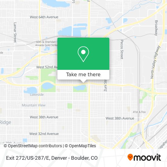 Exit 272/US-287/E map