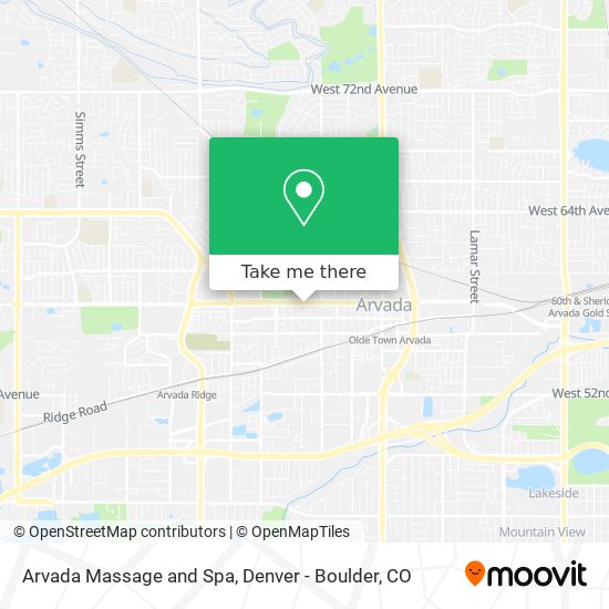 Arvada Massage and Spa map