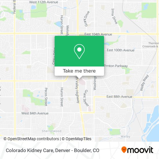 Colorado Kidney Care map