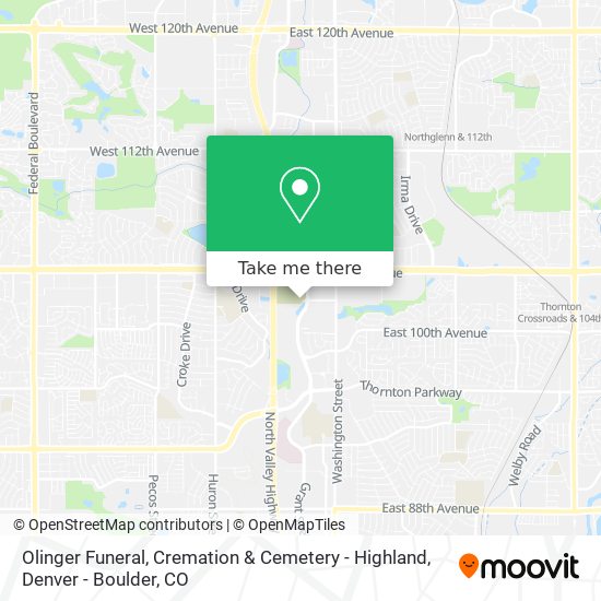 Olinger Funeral, Cremation & Cemetery - Highland map
