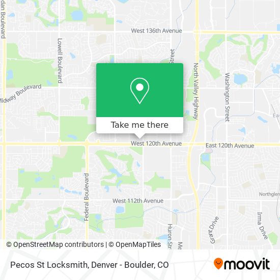 Pecos St Locksmith map