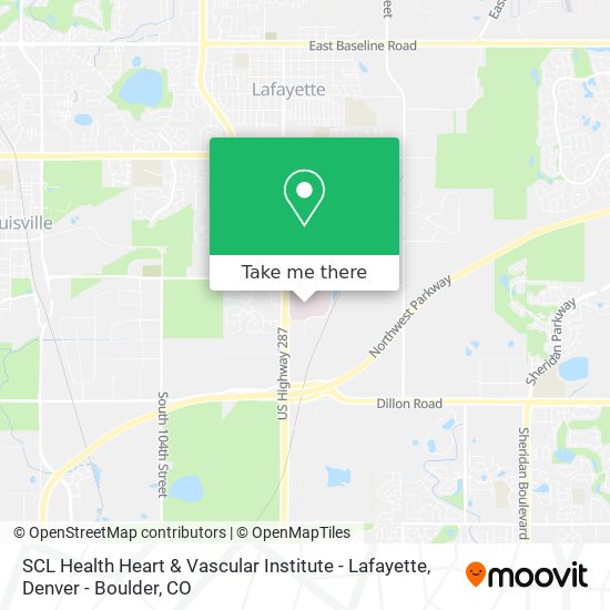SCL Health Heart & Vascular Institute - Lafayette map