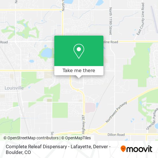 Mapa de Complete Releaf Dispensary - Lafayette