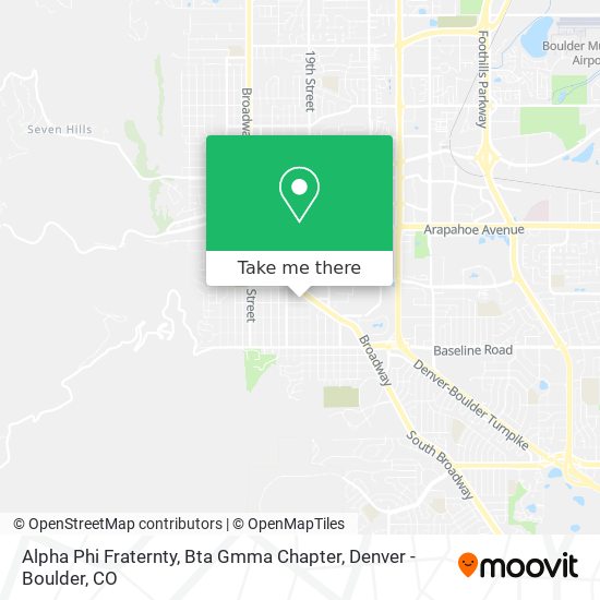 Mapa de Alpha Phi Fraternty, Bta Gmma Chapter