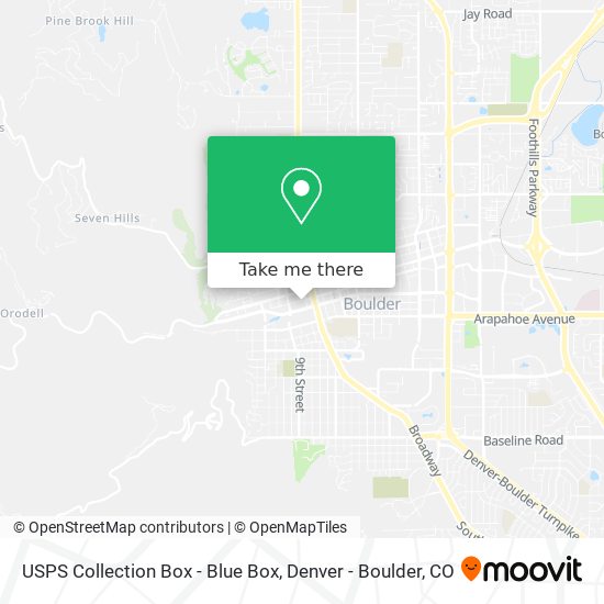 Mapa de USPS Collection Box - Blue Box