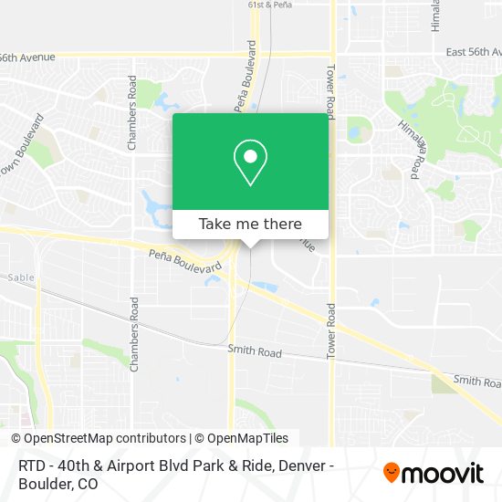 Mapa de RTD - 40th & Airport Blvd Park & Ride