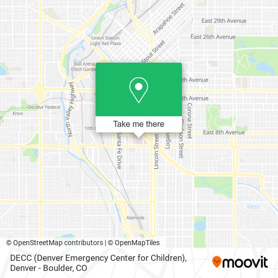 Mapa de DECC (Denver Emergency Center for Children)