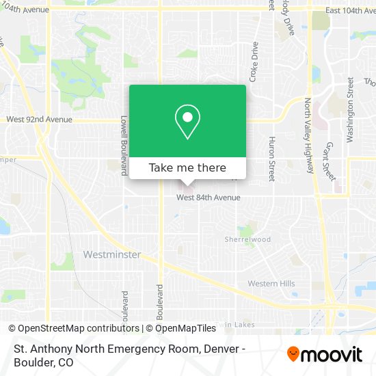 St. Anthony North Emergency Room map