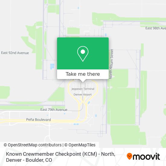 Mapa de Known Crewmember Checkpoint (KCM) - North