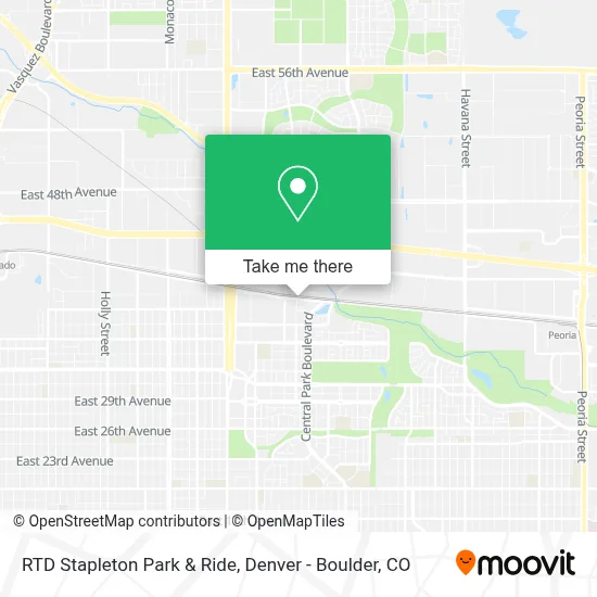 RTD Stapleton Park & Ride map