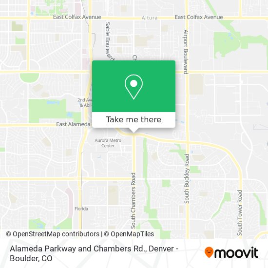 Alameda Parkway and Chambers Rd. map