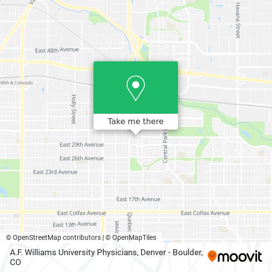 A.F. Williams University Physicians map