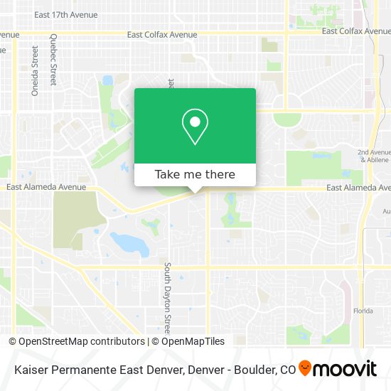 Kaiser Permanente East Denver map