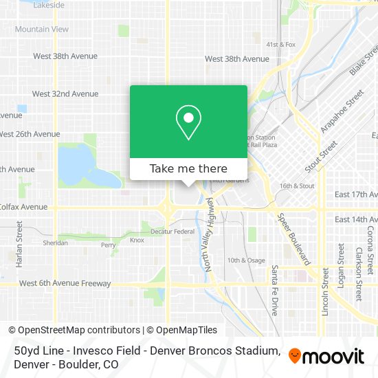 50yd Line - Invesco Field - Denver Broncos Stadium map
