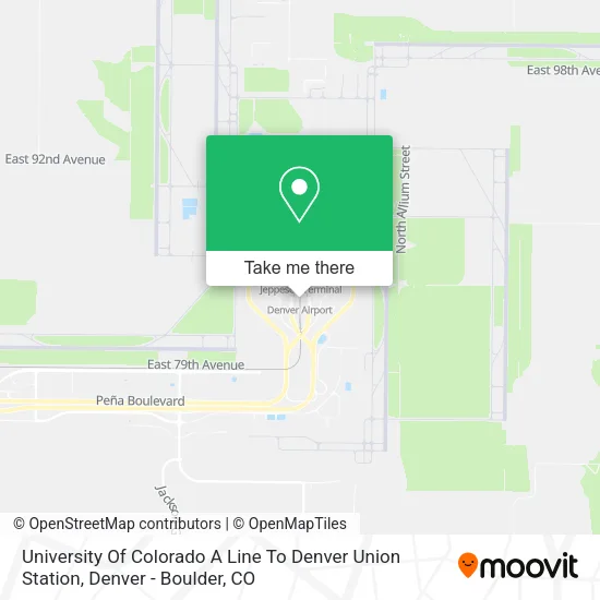 University Of Colorado  A  Line To Denver Union Station map